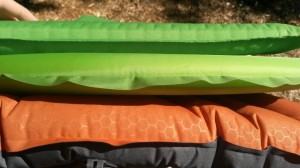 Top to Bottom: Thermarest Trail Lite, Fox Outfitters Ultralight 100 Long, Exped Synmat